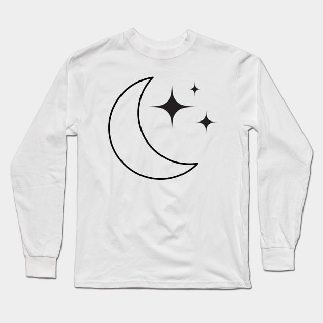 Moon and Stars Long Sleeve T-Shirt by SpoonyGallery